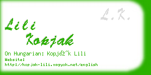 lili kopjak business card